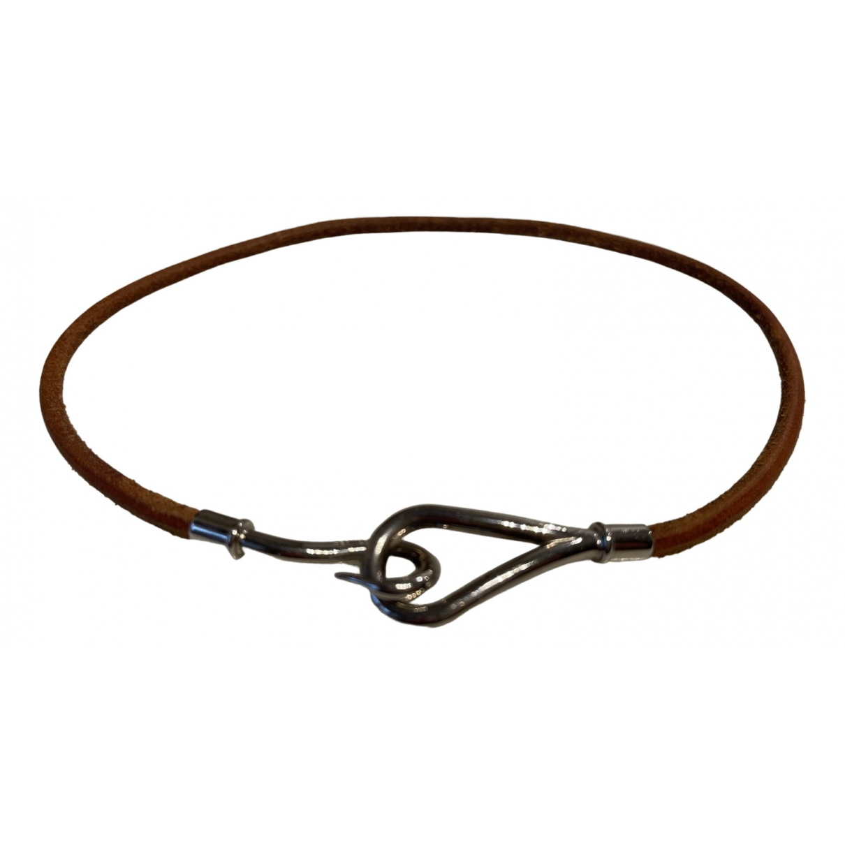 Jumbo leather necklace Hermès Brown in 